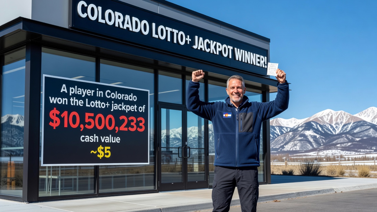 Close-up of lottery draw machine and numbered balls used in Colorado Lotto+ drawings